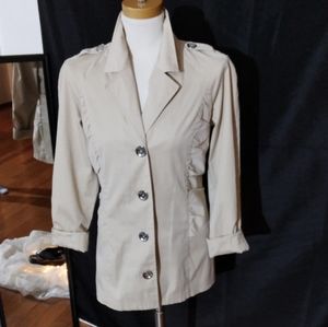4/6) Michael by Michael Kors Draped Back Light Weight Jacket